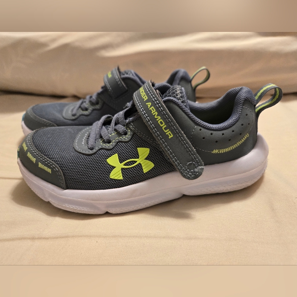 Under Armour Kids' Gray and Green Shoes